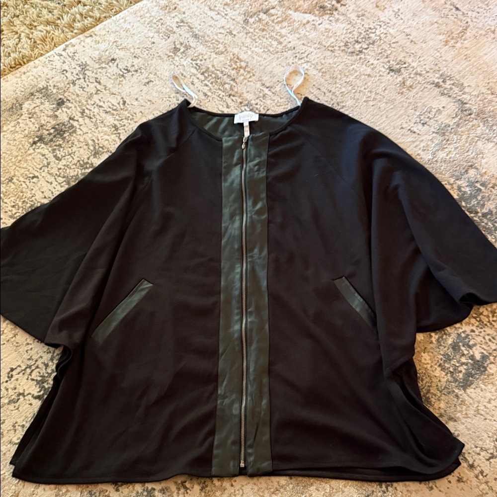 Elegant Black Women's Cape Jacket
